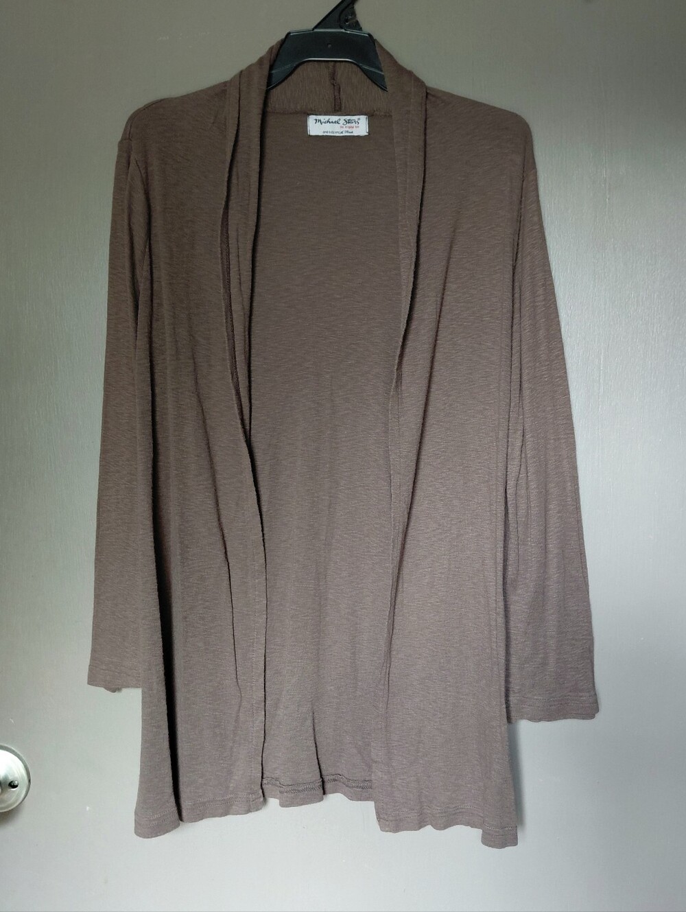 Michael Stars Brown Draped Open Cardigan